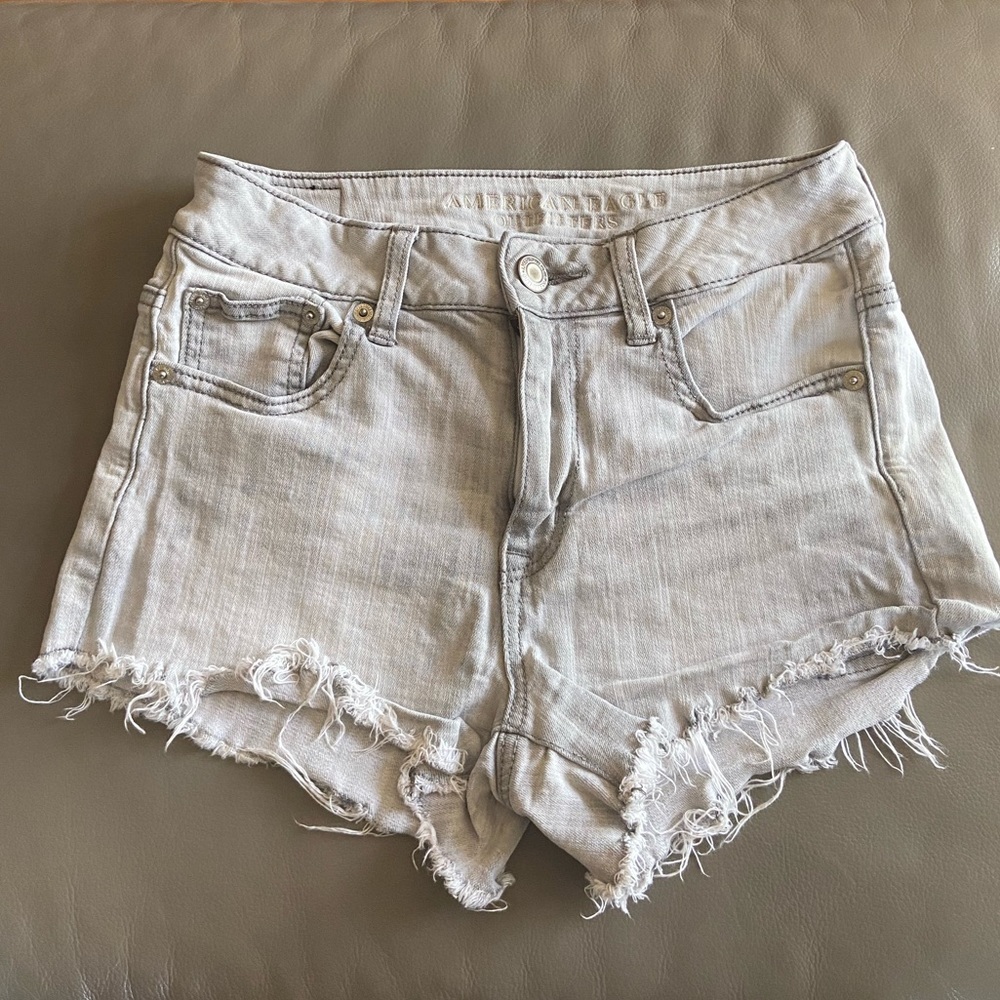 American Eagle grey distressed shorts. Size 4.